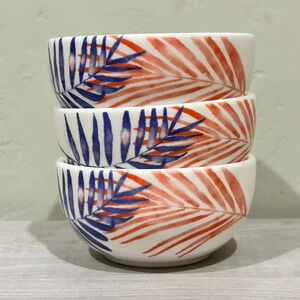 Set of 3 gorgeous ceramic dishes made by Tag. Pretty palm leaf design. NWTS!